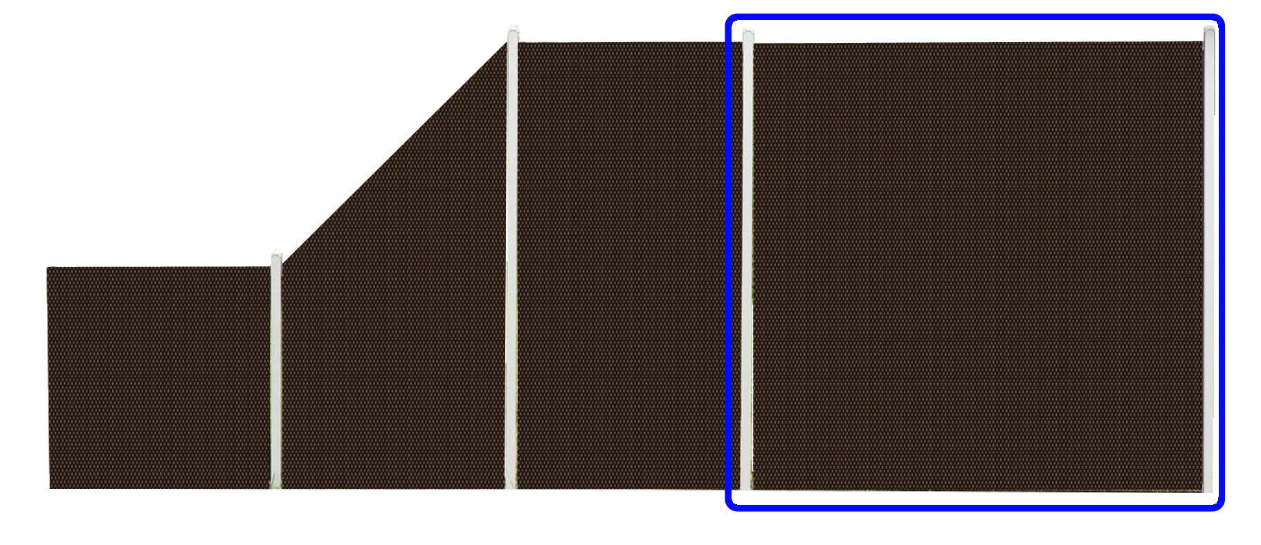 Płot Panelowy Dwustronny 180x180cm Technorattan – kolor brąz jasny + ciemny